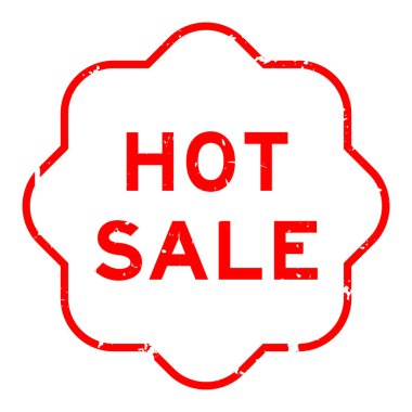 Grunge kırmızı satılık kelime beyaz arka planda kauçuk mühür