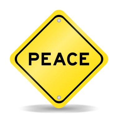 Beyaz arka planda kelime barışıyla sarı renk taşıma işareti