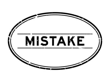 Grunge siyah hata kelime oval lastik mühür beyaz arka planda