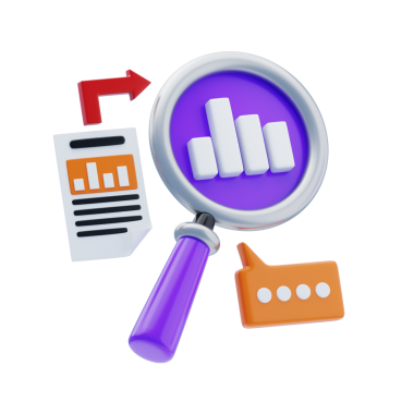 Araştırma Veri İncelemesi 3D Simgesi