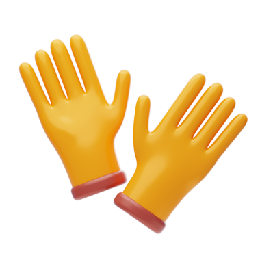 Güvenlik Eldiveni 3D Simgesi. Eldivenler 3B Simgesi