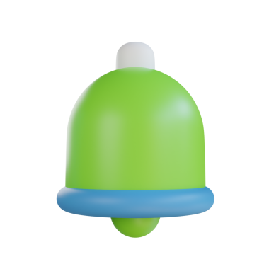 Çan 3D simgesi. 3B Çan Bildirimi