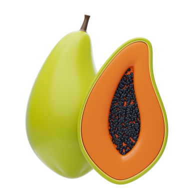 Papaya meyvesi beyaz arkaplan vektörü üzerinde izole