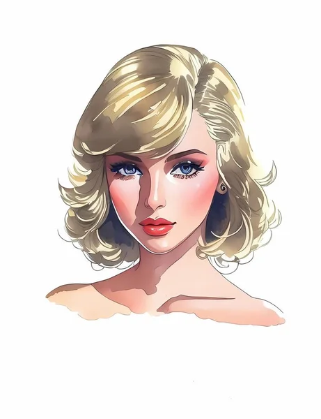 Krásná Blondýna 70S Žena — Stockový vektor