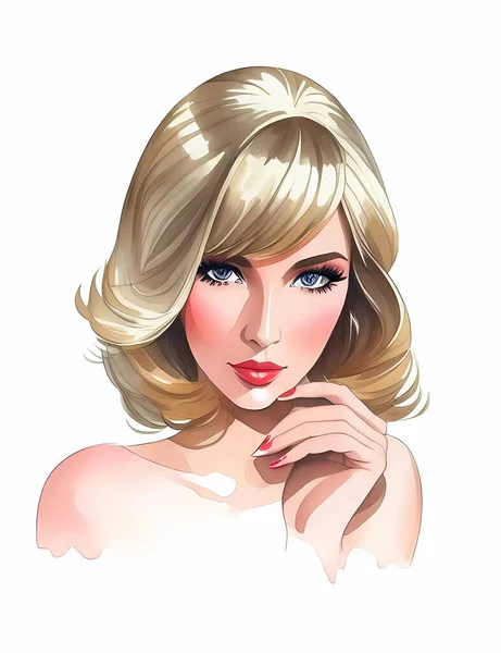 Beauté Blonde Années Femme — Image vectorielle