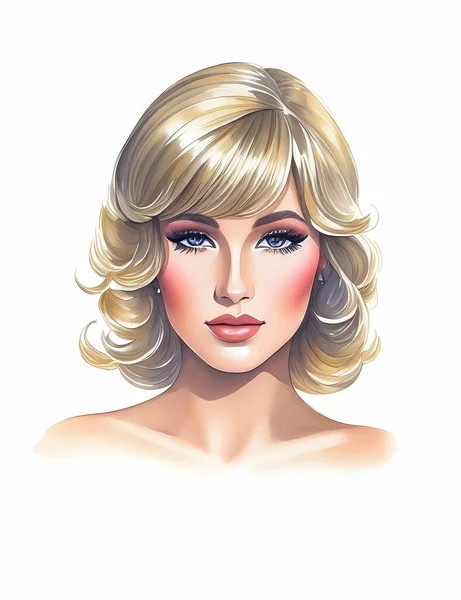 Beauty Blonde 70S Woman — Stock Vector