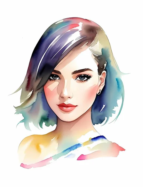 Portrait Modèle Mode Influncer — Image vectorielle