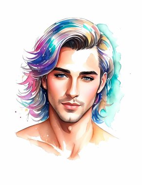 Fashion portrait. young handsome man clipart