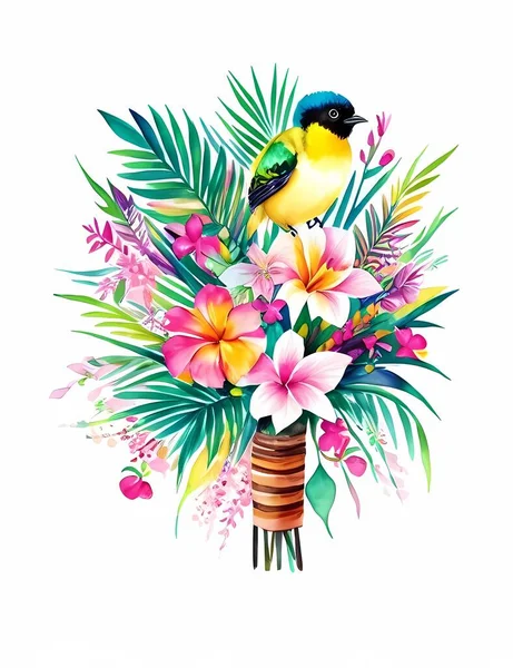 Букет Тропічних Квітів — стоковий вектор