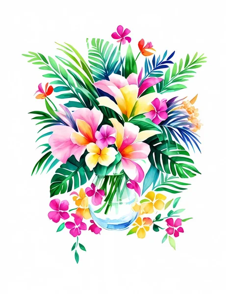 一束热带花 — 图库矢量图片