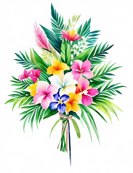 Ramo Flores Tropicales — Archivo Imágenes Vectoriales