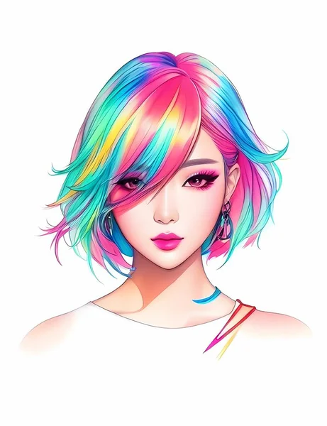 Asijské Krása Hvězda Dívka — Stockový vektor