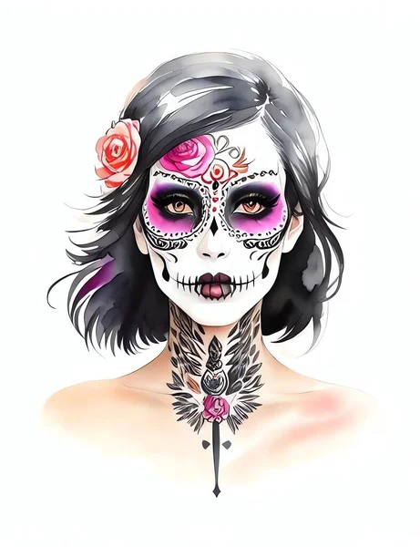 Ölü Meksika Bayramı Festivali Afiş Kartlarının Olduğu Gün Anta Muerte — Stok Vektör