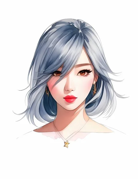 Asiatique Beauté Étoile Fille — Image vectorielle