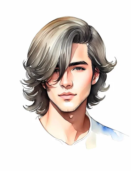 Portrait Mode Jeune Homme Beau — Image vectorielle