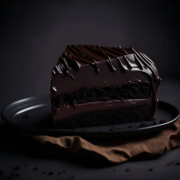 Une Tranche Gâteau Chocolat Avec Classement Professionnel Des Couleurs — Photo