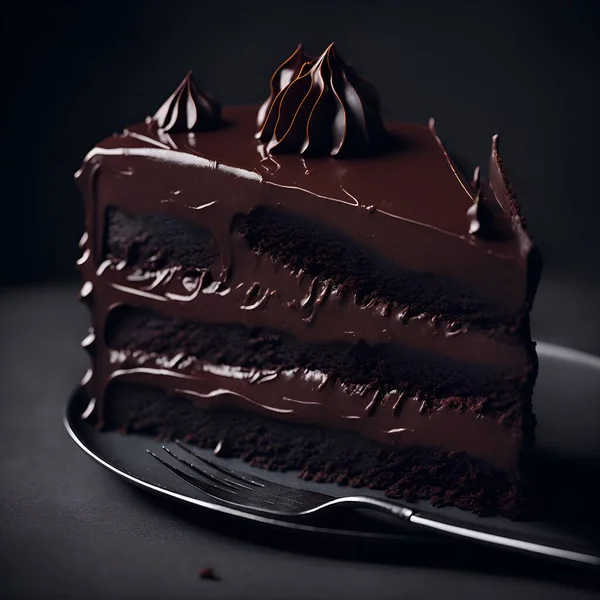 Шматочок Шоколадного Торта Професійним Оцінкою Кольору — стокове фото