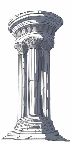 Eine Antike Griechische Säule Von Hand Bezauberndem Stil Gezeichnet — Stockvektor