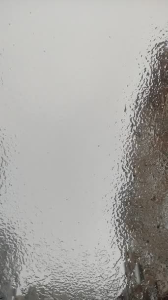 Sticla Auto Congelată Gheață Este Curățată Ștergătoarele Parbriz — Videoclip de stoc