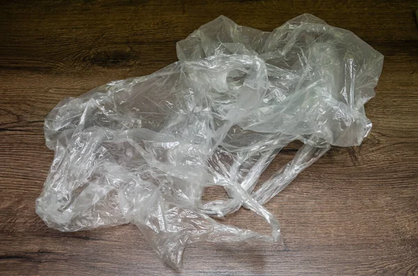 Resíduos Usados Saco Plástico Transparente — Fotografia de Stock