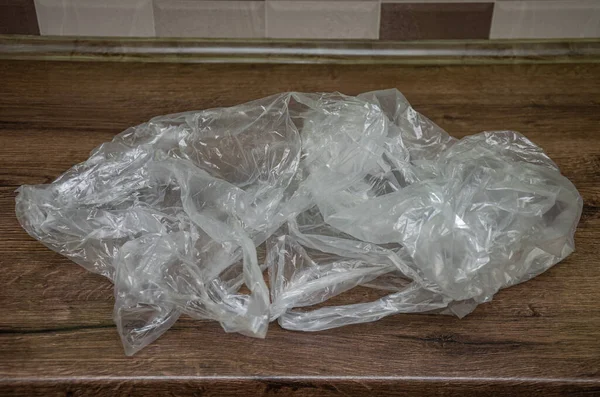 Απόβλητα Που Χρησιμοποιούνται Διαφανή Πλαστική Σακούλα — Φωτογραφία Αρχείου