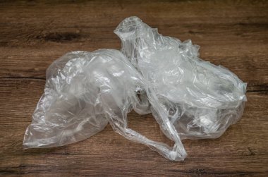 Kullanılan şeffaf plastik torba
