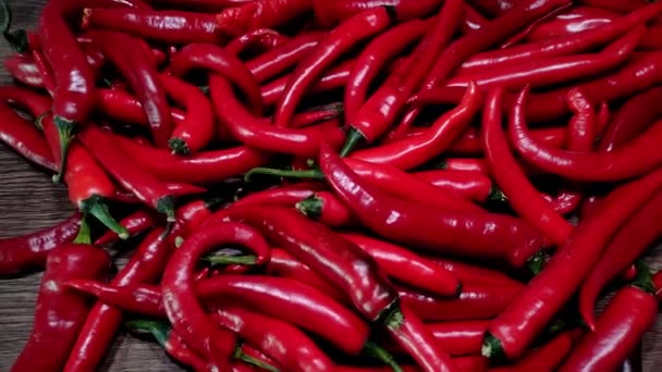 Červené Chilli Papričky Stole — Stock video