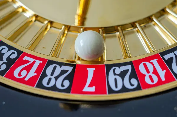 Roulette Rad Casino Nummer Sieben Gewonnen — Stockfoto