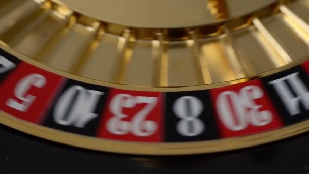 Roulette Rad Casino Nummer Null Gewonnen — Stockvideo