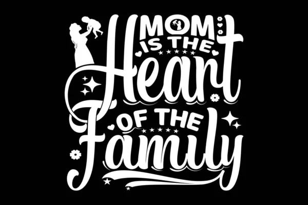 Mamá Corazón Familia Día Madre Tipografía Letras Diseño Eps Archivo — Archivo Imágenes Vectoriales