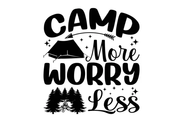 Camp More Worry Less Camping Shirt Design — Stock Vector