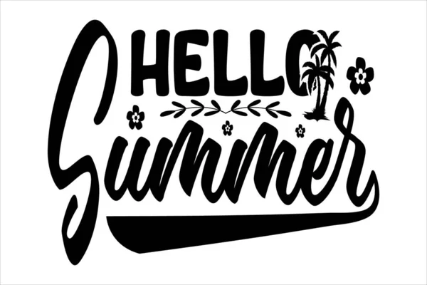 Hello Summer Zomer Shirt Ontwerp — Stockvector