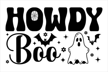Howdy Boo - Cadılar Bayramı tişört tasarımı 