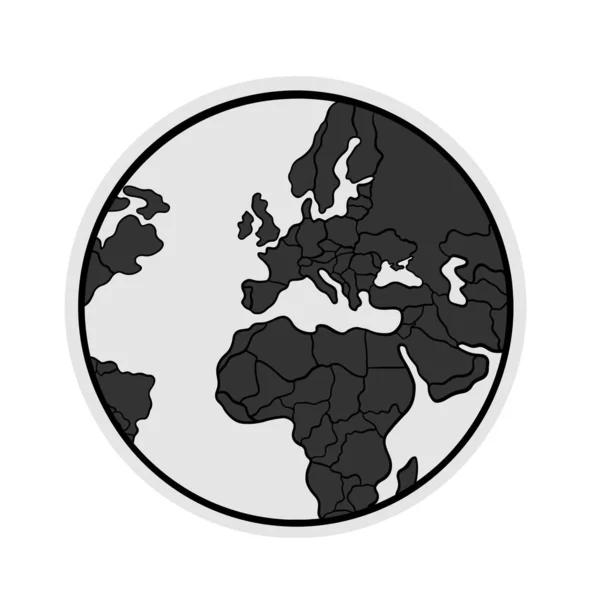 Illustration Der Welt Der Erde Schwarzes Symbol Auf Weißem Hintergrund — Stockvektor