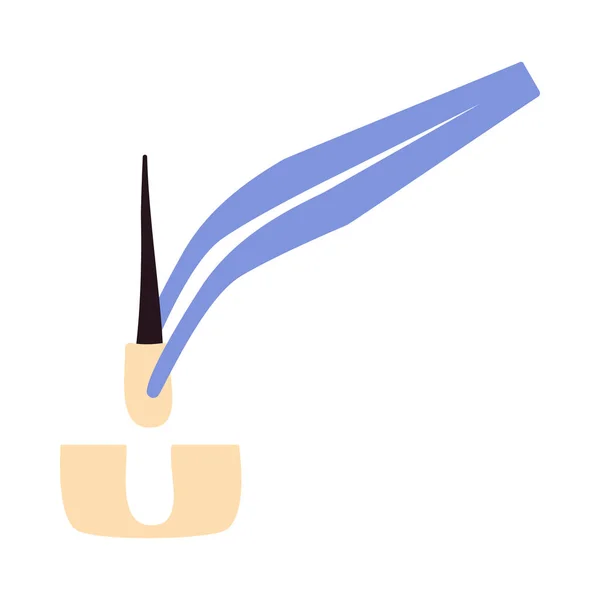 Symbole Forceps Traitement Greffe Cheveux Brucelles Chirurgicales Tirant Sur Follicule — Image vectorielle
