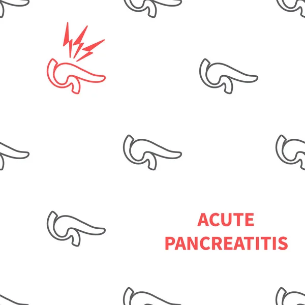 Pancreatitis Aguda Inflamación Del Páncreas Patrón Conciencia Enfermedades Pancreáticas Trastorno — Vector de stock