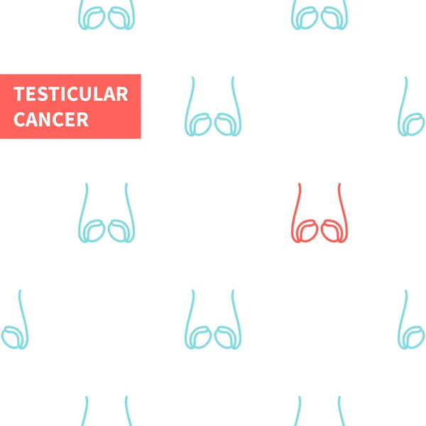 Cartaz Consciência Cancro Testicular Padrão Testamento Diagrama Anatomia Dos Testículos — Vetor de Stock