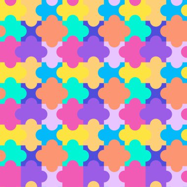 Arka planda yapboz desenli otizm farkındalık posteri. El ele tutuşmak. İşbirliği, işbirliği, birlikte çalışma. Dayanışma ve destek, tıbbi konsept.