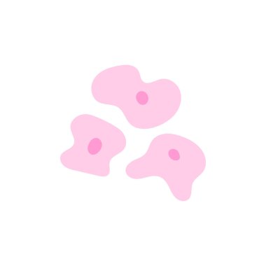 Human stem cell cluster icon. Nucleus and membrane tissue under microscope. Medical design illustration.