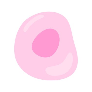 Human stem cell icon. Nucleus and membrane tissue under microscope. Medical design illustration.