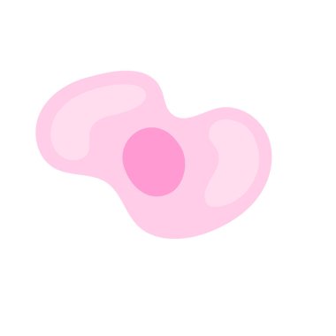 Human stem cell icon. Nucleus and membrane tissue under microscope. Medical design illustration.