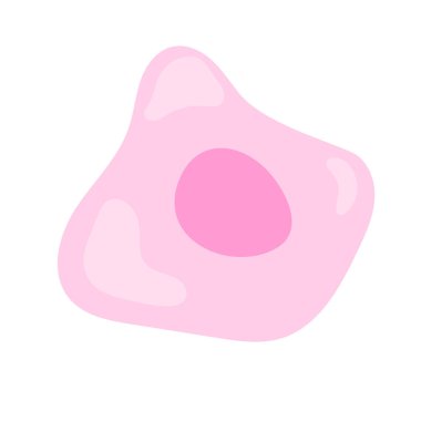 Human stem cell icon. Nucleus and membrane tissue under microscope. Medical design illustration.