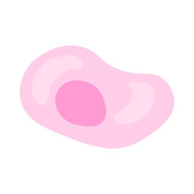 Human stem cell icon. Nucleus and membrane tissue under microscope. Medical design illustration.