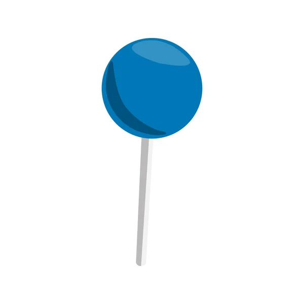 Pin Symbol Drücken Thumbtack Bürobedarf Scharfe Nadeltaste Mit Buntem Kopf — Stockvektor