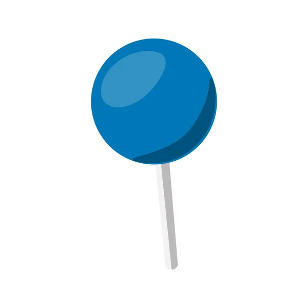 Pin Symbol Drücken Thumbtack Bürobedarf Scharfe Nadeltaste Mit Buntem Kopf — Stockvektor