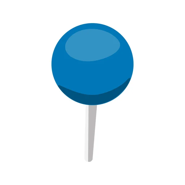 Poussez Icône Pin Fourniture Bureau Thumbtack Bouton Aiguisé Avec Tête — Image vectorielle