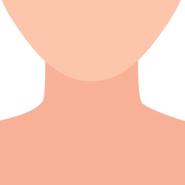 首と顎を閉じて 概要顔のないボディフィギュアアイコン 美しさの概念 匿名の肖像画 性別中立 謎の人物 独立したフラットベクトル図 — ストックベクタ