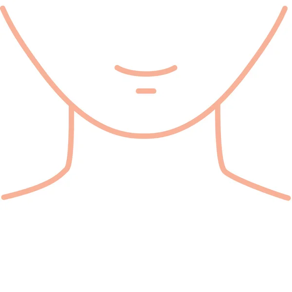 Neck Chin Close Line Icon Abstract Faceless Body Figure Beauty — Stock Vector