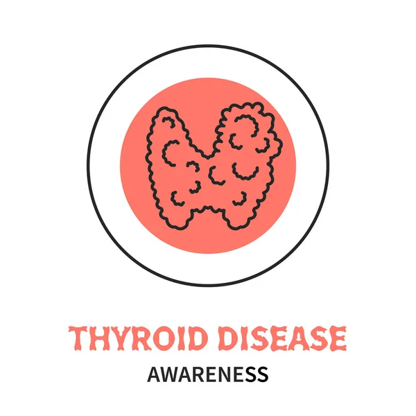 Journée Mondiale Sensibilisation Thyroïde Icône Lobe Glande Thyroïde Les Hormones — Image vectorielle