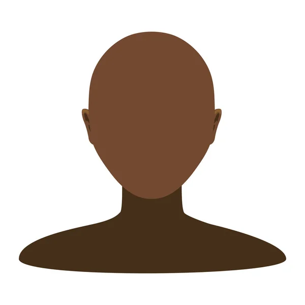 抽象的な顔のない黒の女性の肖像アイコン 美しさの概念 匿名の身元だ 性別中立 ミニマルなスタイルで謎の人 独立したフラットベクトル図 — ストックベクタ